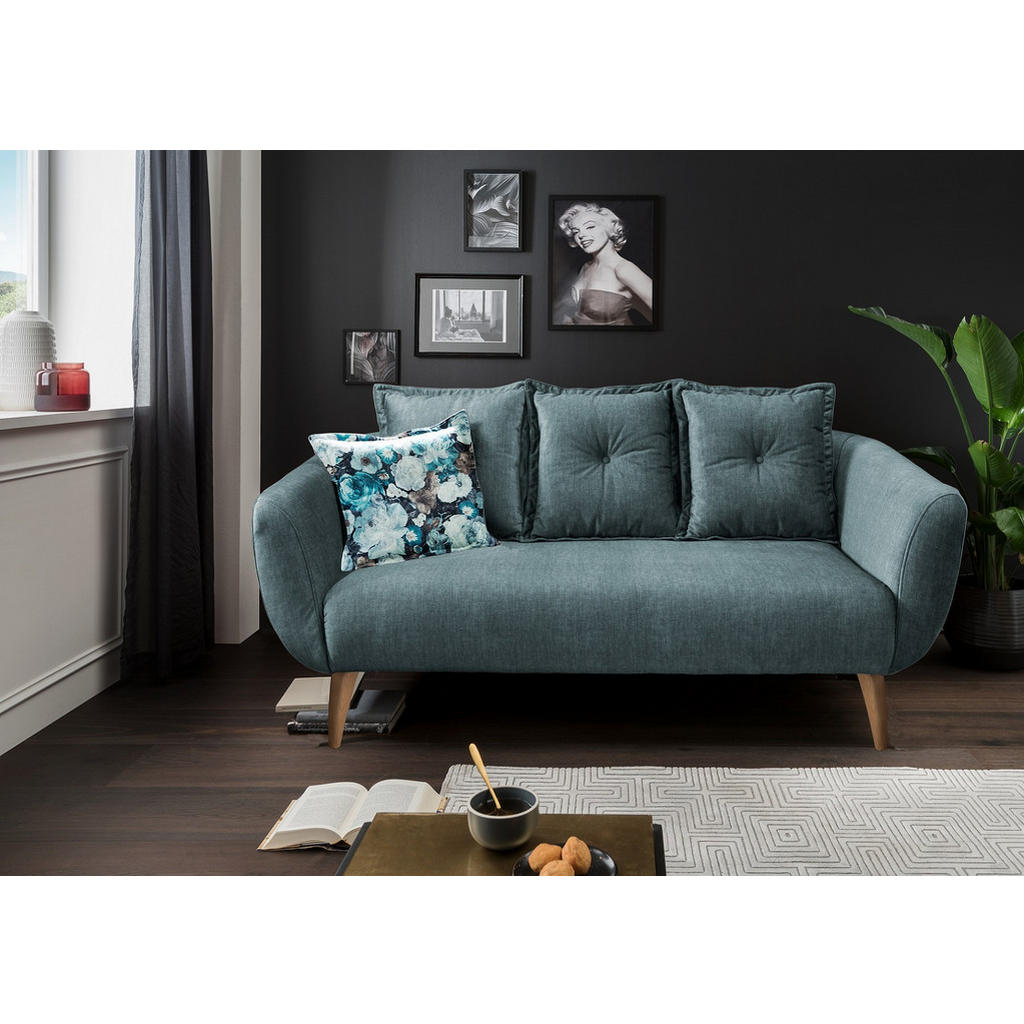 Thumbnail - Livetastic 2,5-Sitzer, Blau, Mehrfarbig, Textil, Buche, massiv, Uni, Füllung: Komfortschaum,Komfortschaum, 196x94x103 cm...