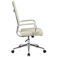 DREHSTUHL Chromfarben, Beige  - Chromfarben/Beige, KONVENTIONELL, Leder/Kunststoff (63,5/103/112.5/55,5cm) - Venda
