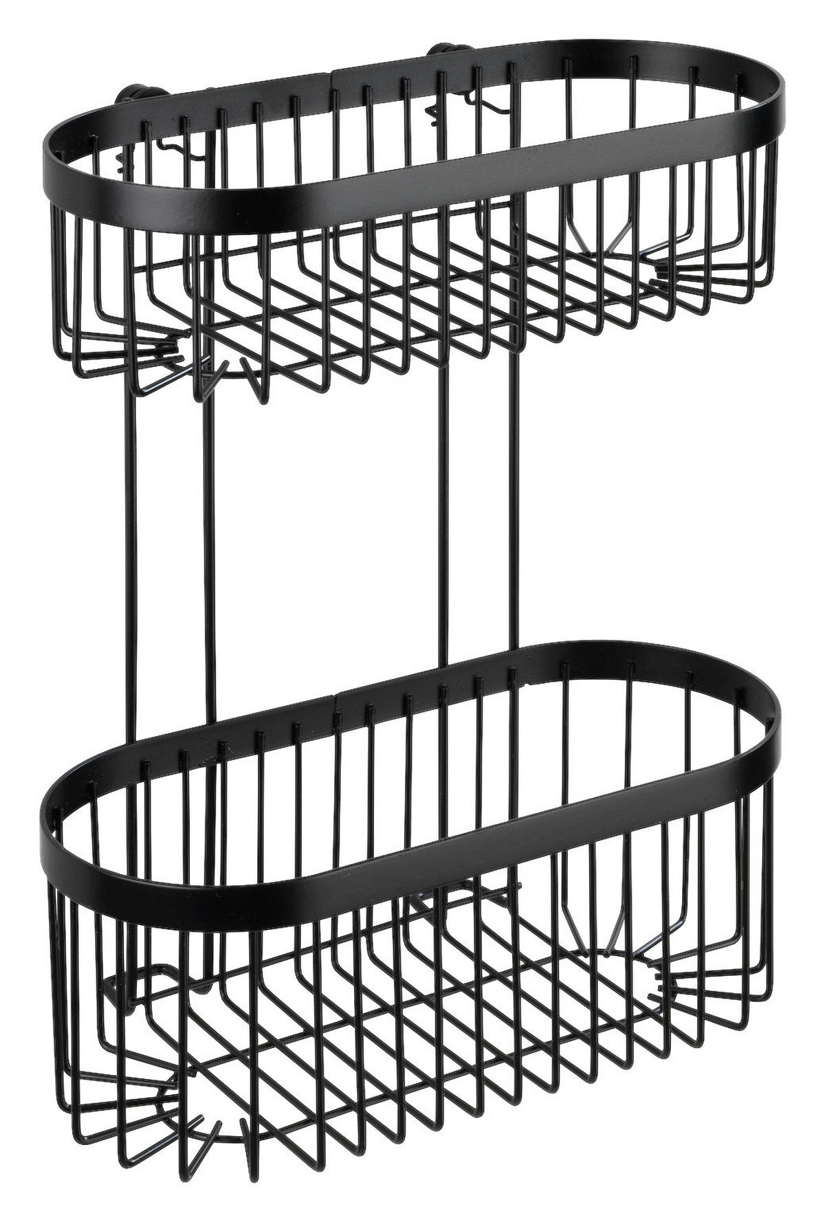 DUSCHKORB - Schwarz, Basics, Metall (27/33/15cm) - Wenko