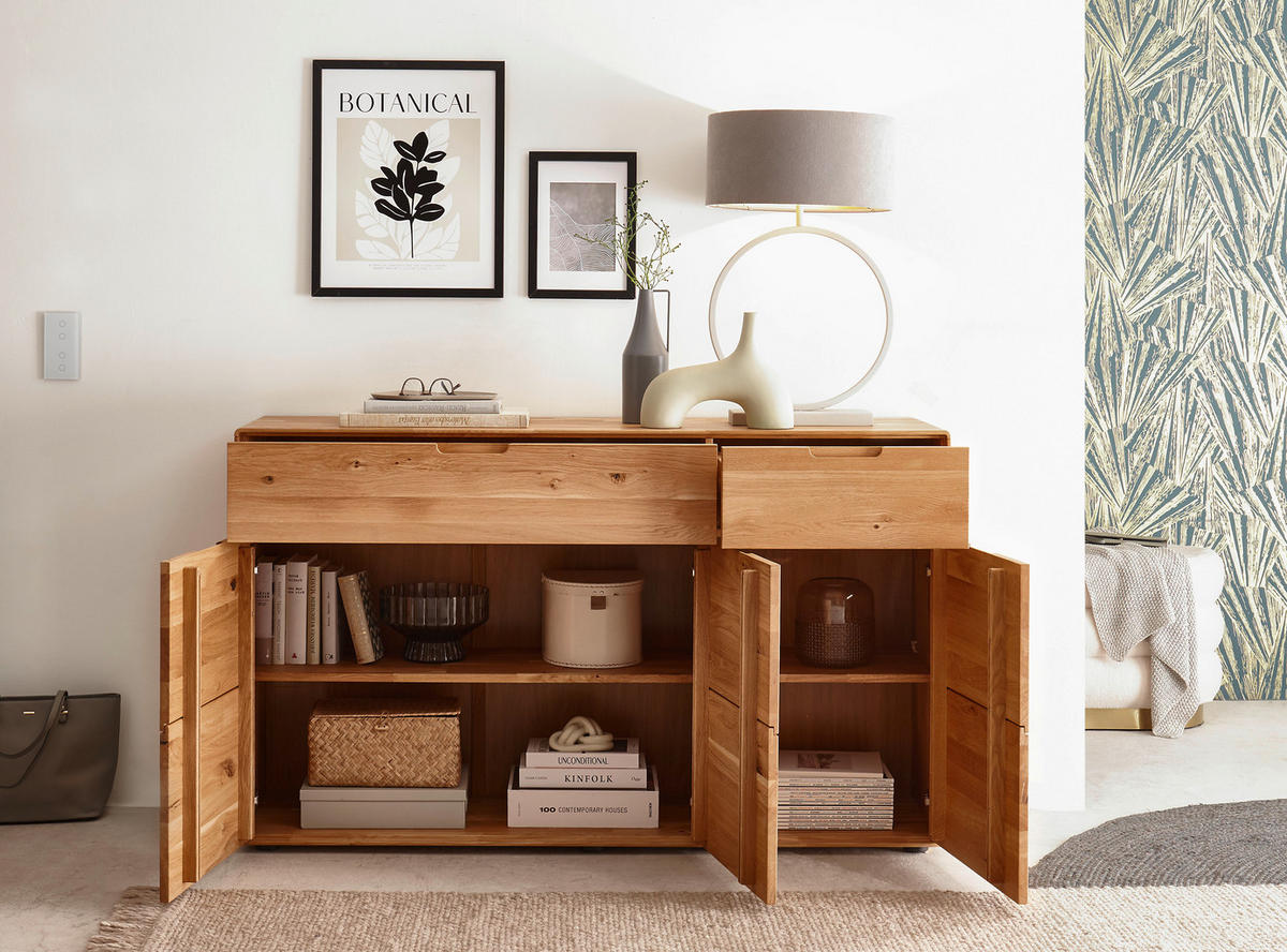 KOMMODE , 149/91/40 cm, 2 Schublade(n)  - Wildeiche, Design, Holz (149/91/40cm) - Livetastic