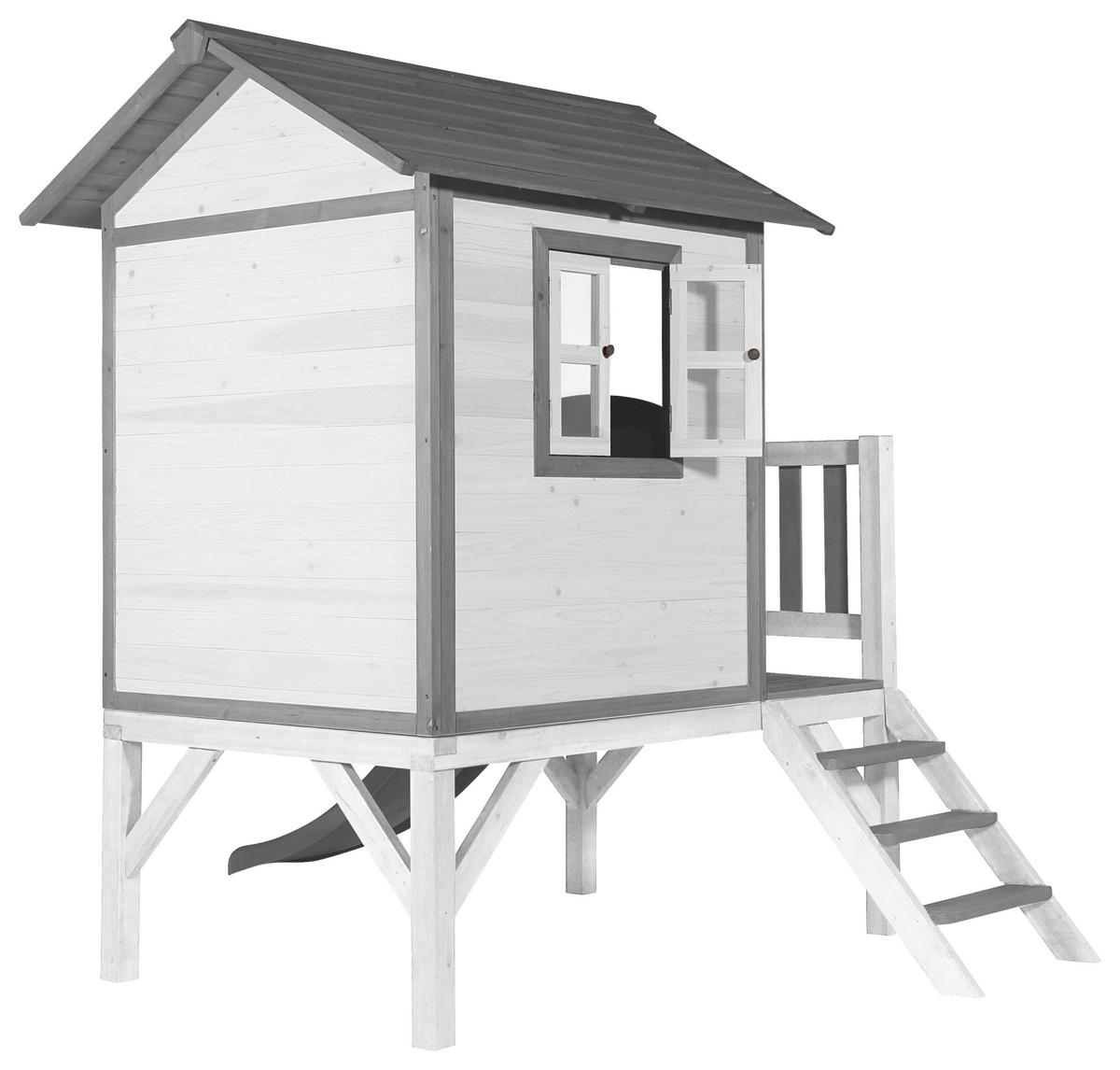 SPIELHAUS 240/189/167 cm  - Weiss/Grau, Konventionell, Holz/Kunststoff (240/189/167cm)