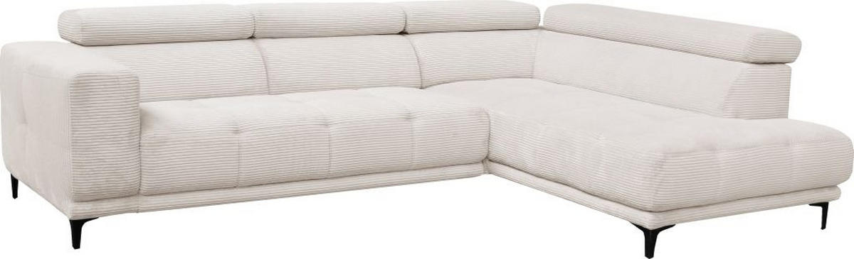 GARNITURA ZA SEDENJE bež  - bež/crna, Moderno, tekstil (210/304cm)