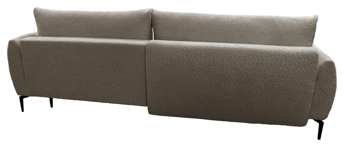 ECKSOFA Beige Bouclé  - Beige/Schwarz, Design, Textil/Metall (273/204cm) - MID.YOU