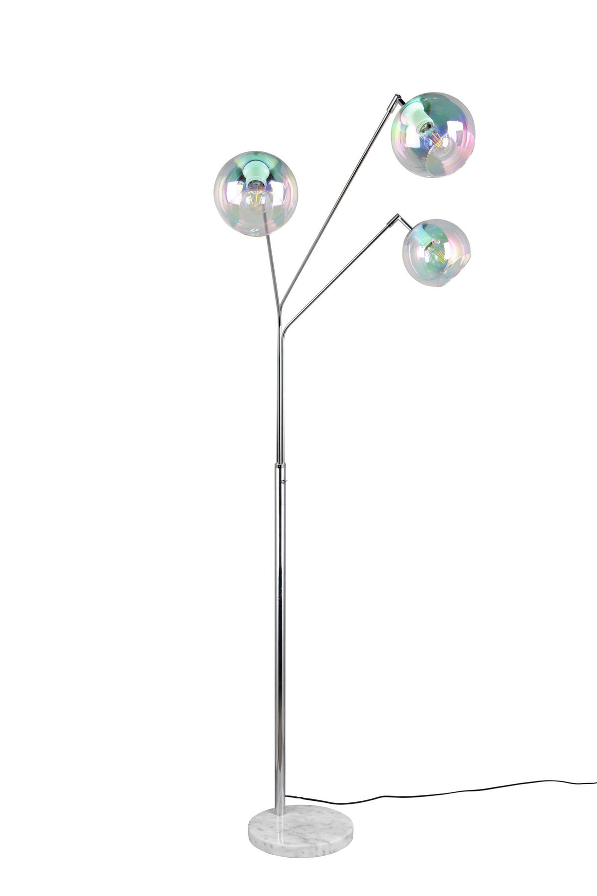 STEHLEUCHTE - Chromfarben/Weiss, Design, Glas/Metall (67/30/200cm) - Trio Leuchten