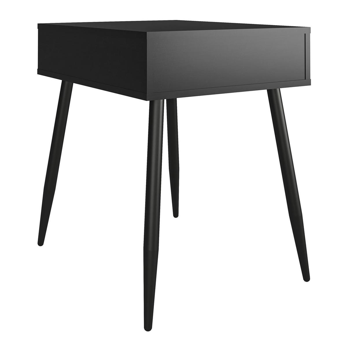 BEISTELLTISCH 46/59/61 cm Schwarz, Eichefarben rechteckig  - Eichefarben/Schwarz, Design, Holzwerkstoff (46/59/61cm) - MID.YOU