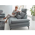 2,5-SITZER in Echtleder Grau  - Schwarz/Grau, Design, Leder/Metall (196/86/104cm) - Dieter Knoll