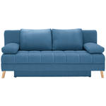 SCHLAFSOFA in Webstoff Türkis  - Türkis/Naturfarben, KONVENTIONELL, Holz/Textil (195/90/90cm) - Cantus