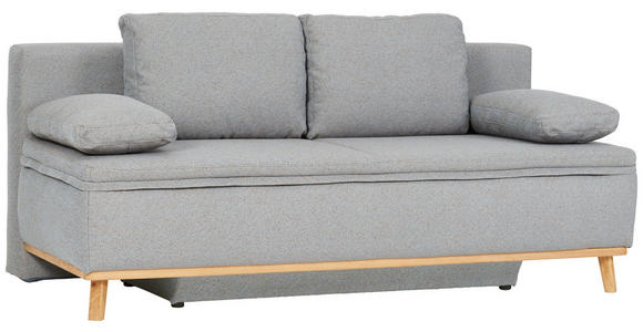 SCHLAFSOFA in Flachgewebe Blau, Braun  - Blau/Naturfarben, KONVENTIONELL, Holz/Textil (203/95/96cm) - Venda