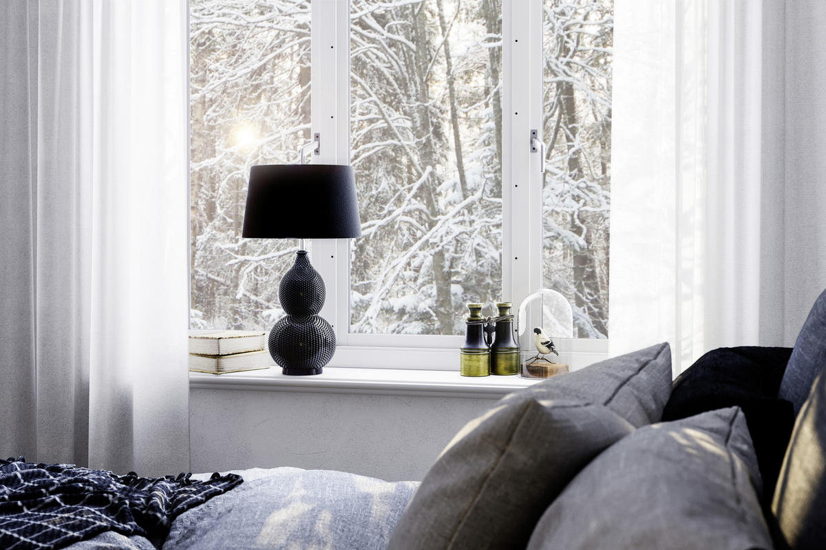 STOLNÍ LAMPA, E27, 33/56,5 cm  - černá, Design, textil/plast (33/56,5cm) - By Rydéns