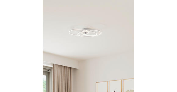 LED-DECKENLEUCHTE Fontana 71/52/9 cm  - Alufarben, Design, Kunststoff/Metall (71/52/9cm) - Novel
