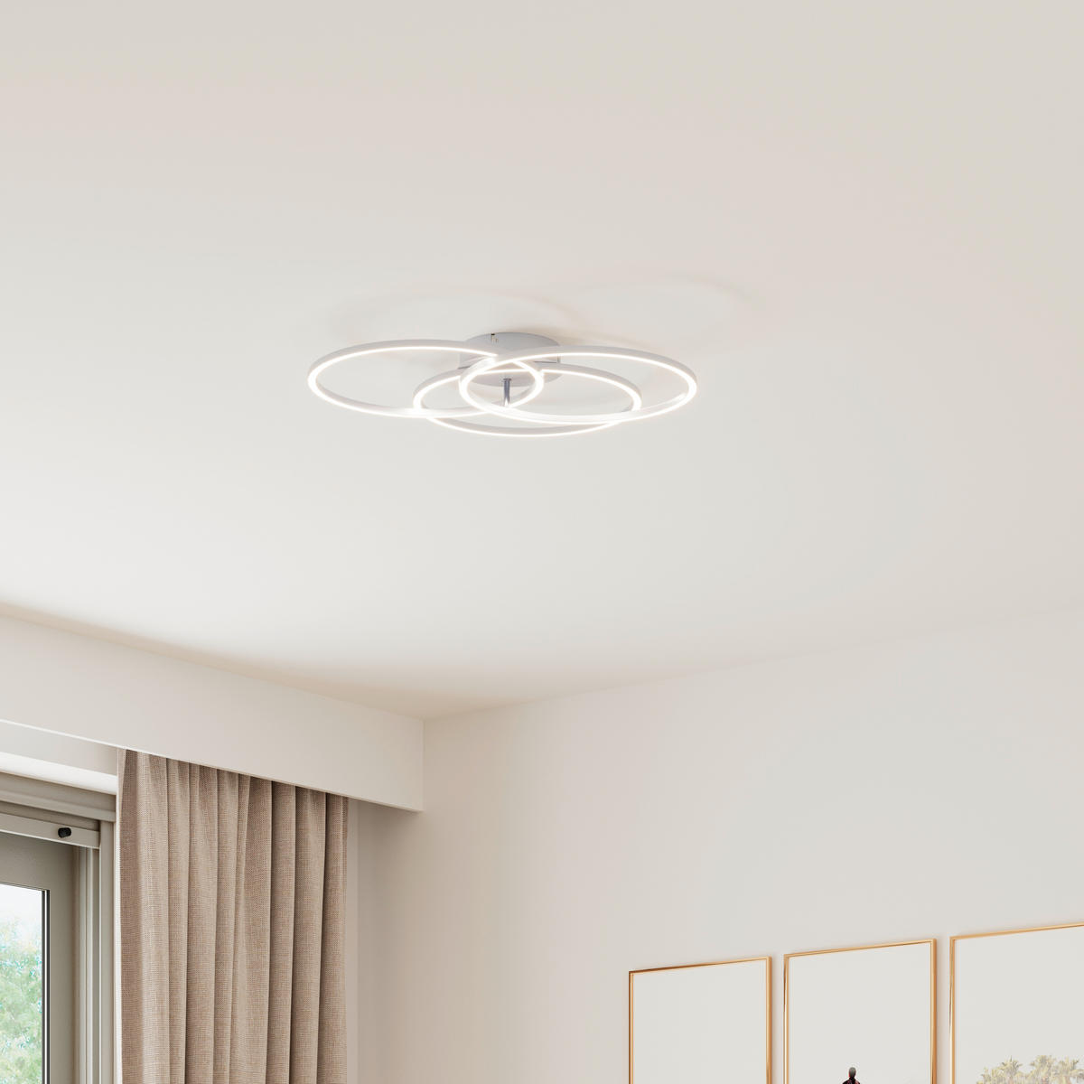 LED-DECKENLEUCHTE Fontana 71/52/9 cm  - Alufarben, Design, Kunststoff/Metall (71/52/9cm) - Novel