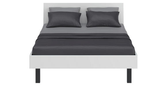 BETT 140/200 cm  in Weiß  - Schwarz/Weiß, Design, Holzwerkstoff/Metall (140/200cm) - Xora