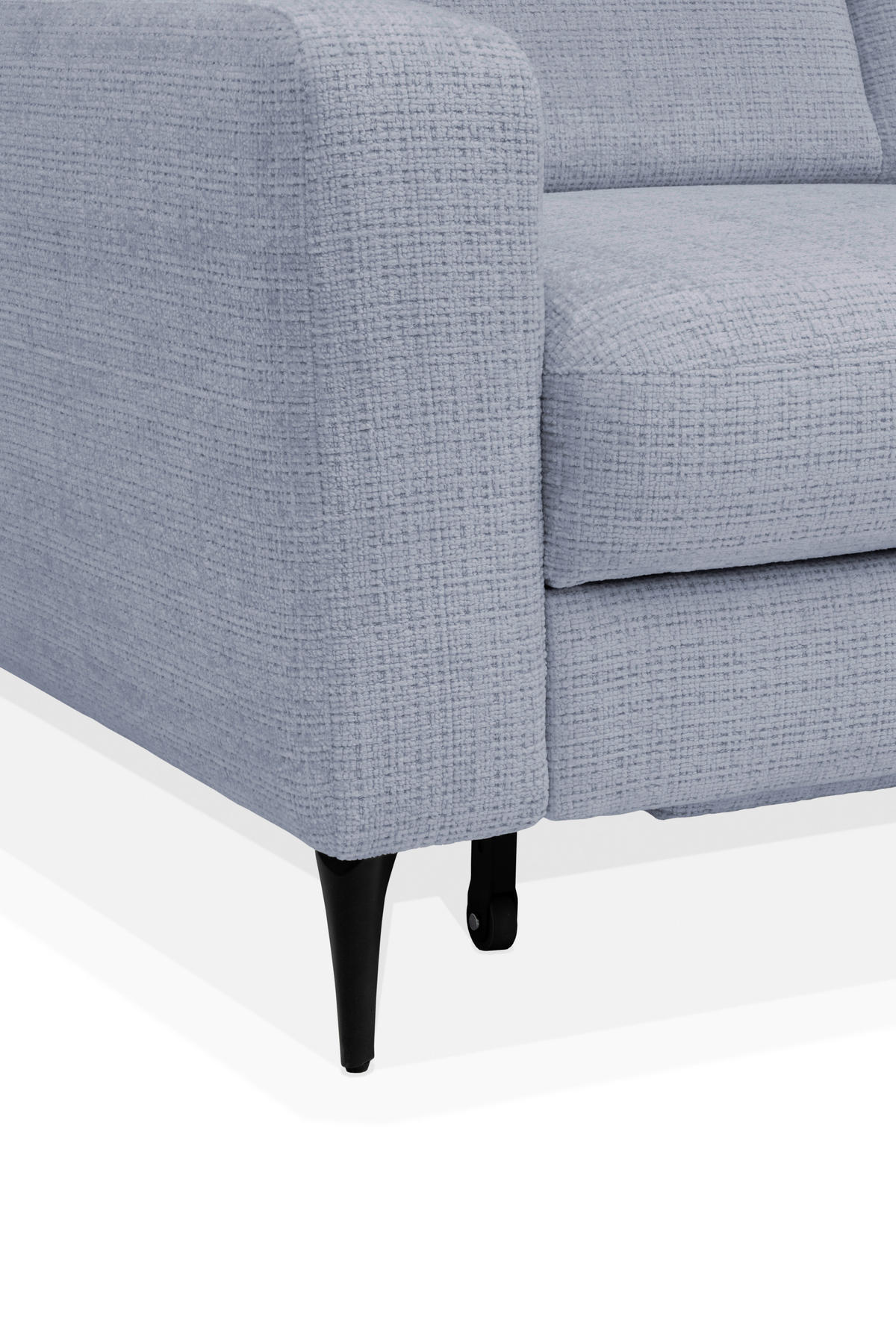 ECKSOFA FABIO Blau Chenille Bettkasten, Kopfteilverstellung  - Blau/Schwarz, Design, Textil/Metall (174/223cm) - Livetastic