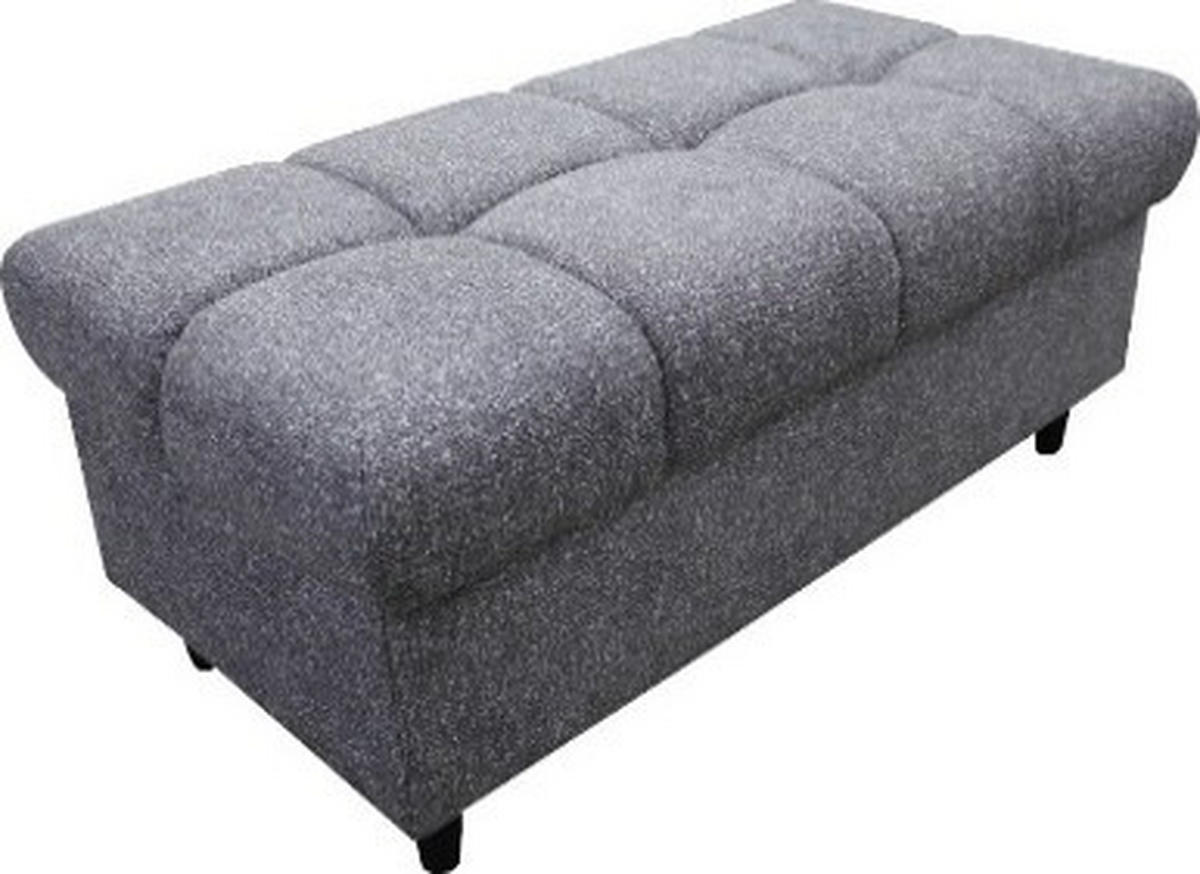HOCKER Velours Grau  - Schwarz/Grau, MODERN, Holz/Textil (106/45/52cm) - Lomoco