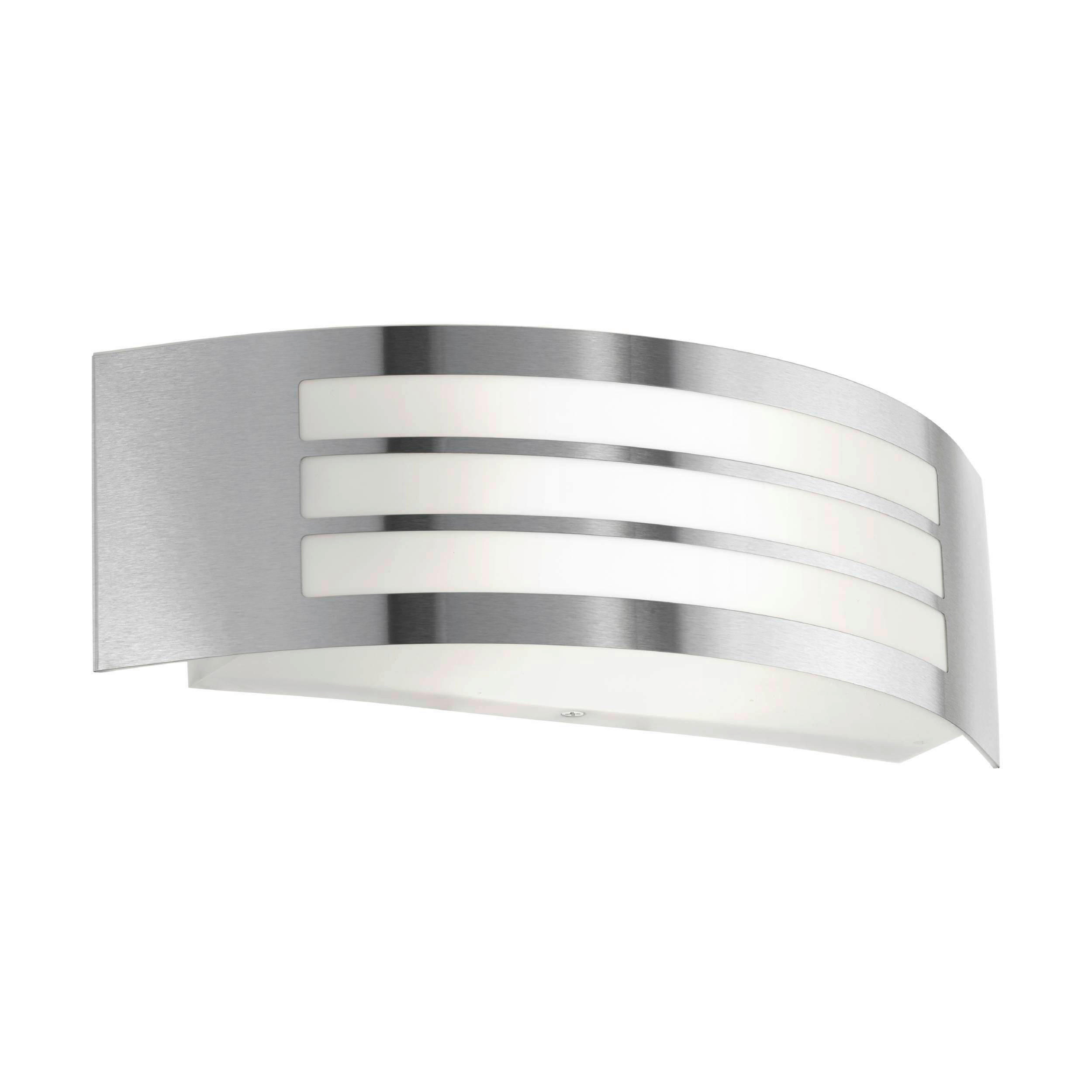 AUSSENWANDLEUCHTE - Weiss/Edelstahlfarben, Basics, Kunststoff/Metall (31cm) - Eglo