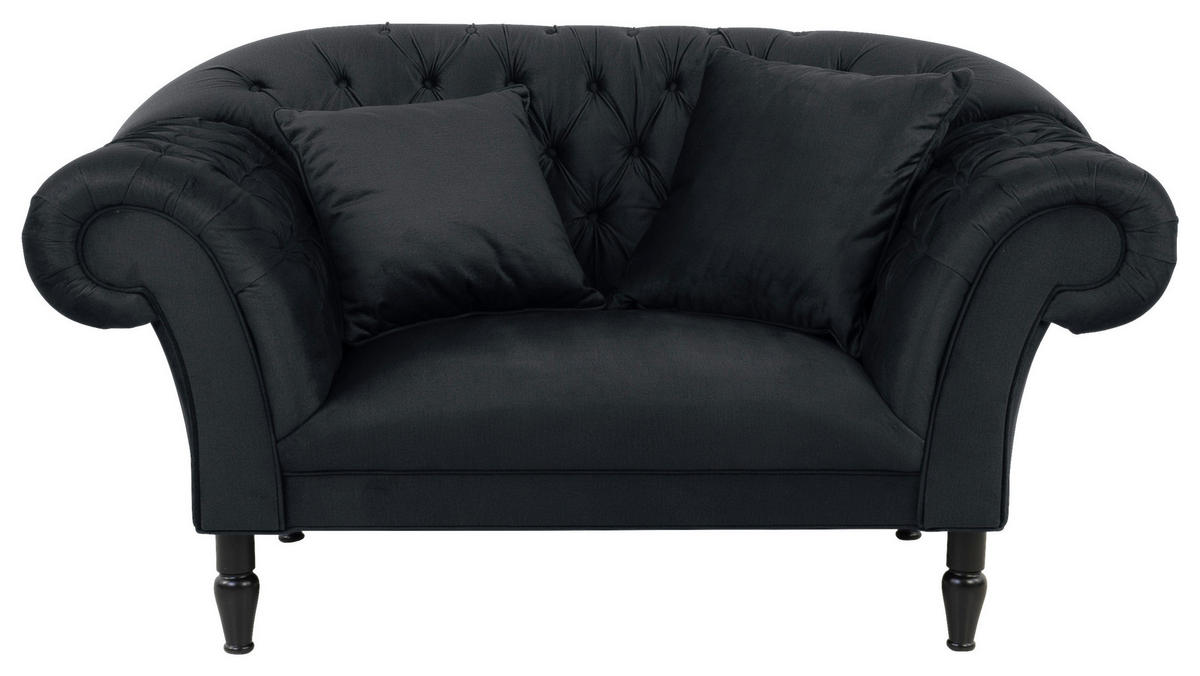 XXL-SESSEL in Velours Anthrazit  - Anthrazit/Schwarz, Design, Holz/Textil (180/94/103cm) - MID.YOU
