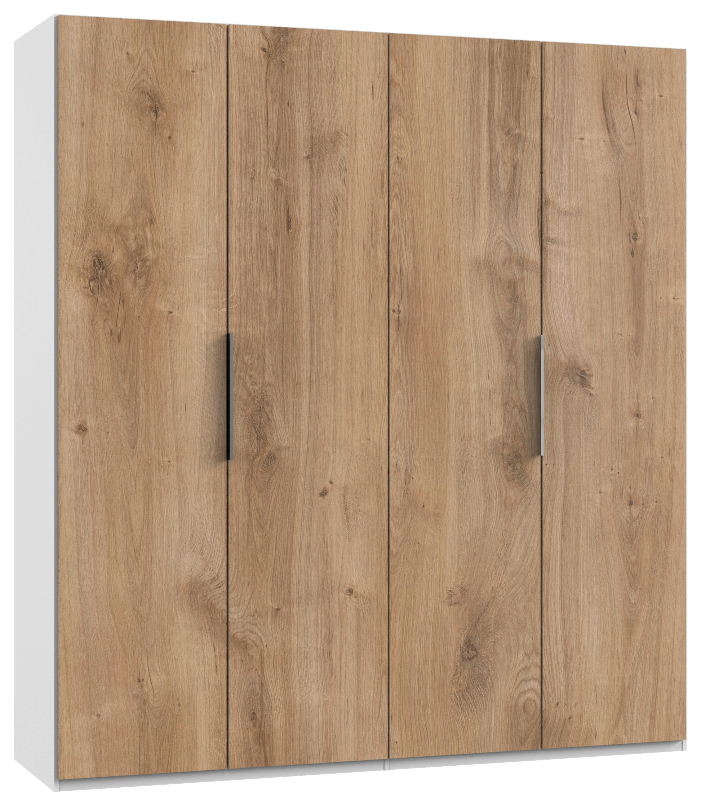 Dulap Cu Uși Rotative, 200/216/58 cm, alb, culoare lemn stejar - alb/culoare lemn stejar, Modern, material pe bază de lemn (200/216/58cm) - MID.YOU