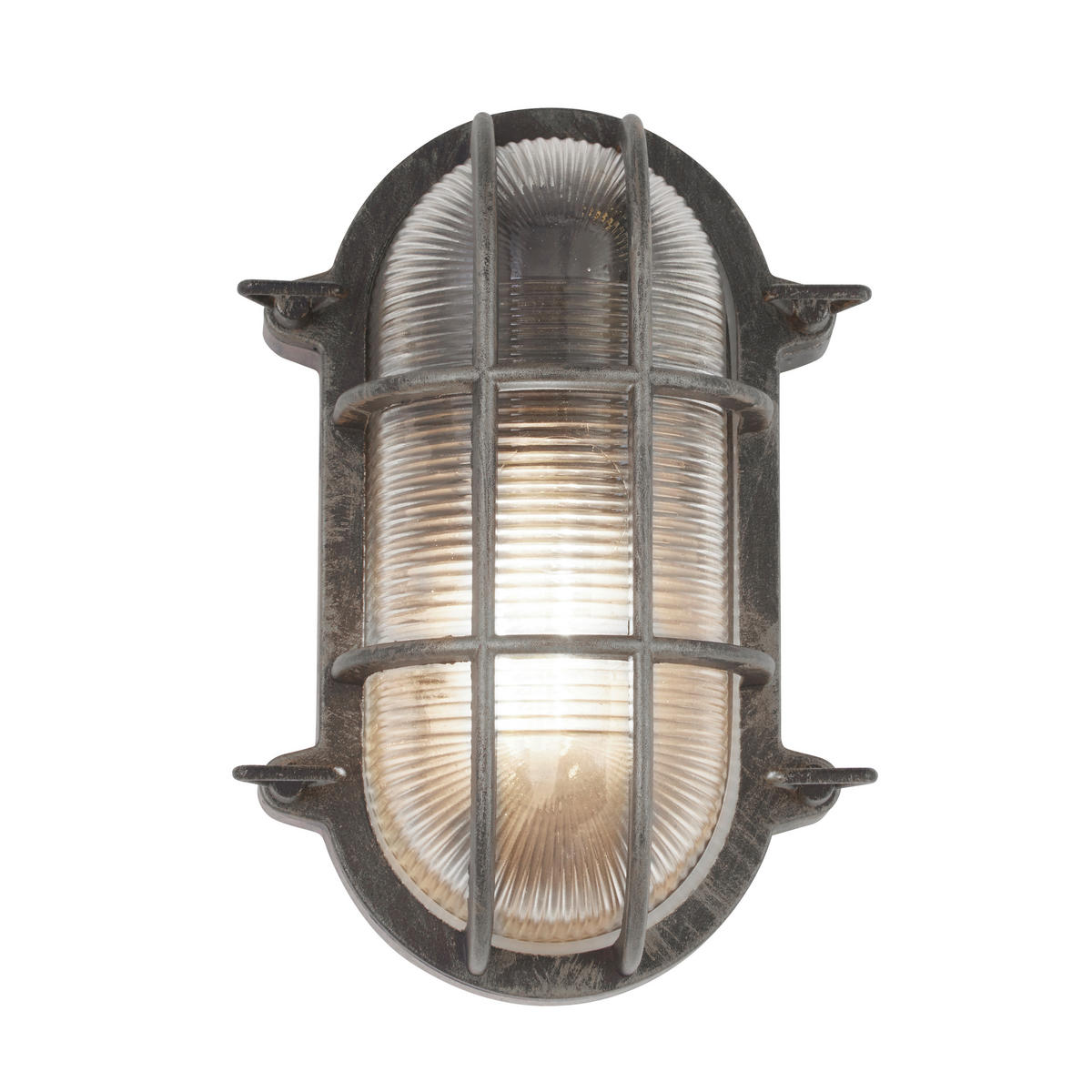 AUSSENWANDLEUCHTE Bulkhead 16/10,5/25 cm  - Klar/Silberfarben, Design, Glas/Kunststoff (16/10,5/25cm)