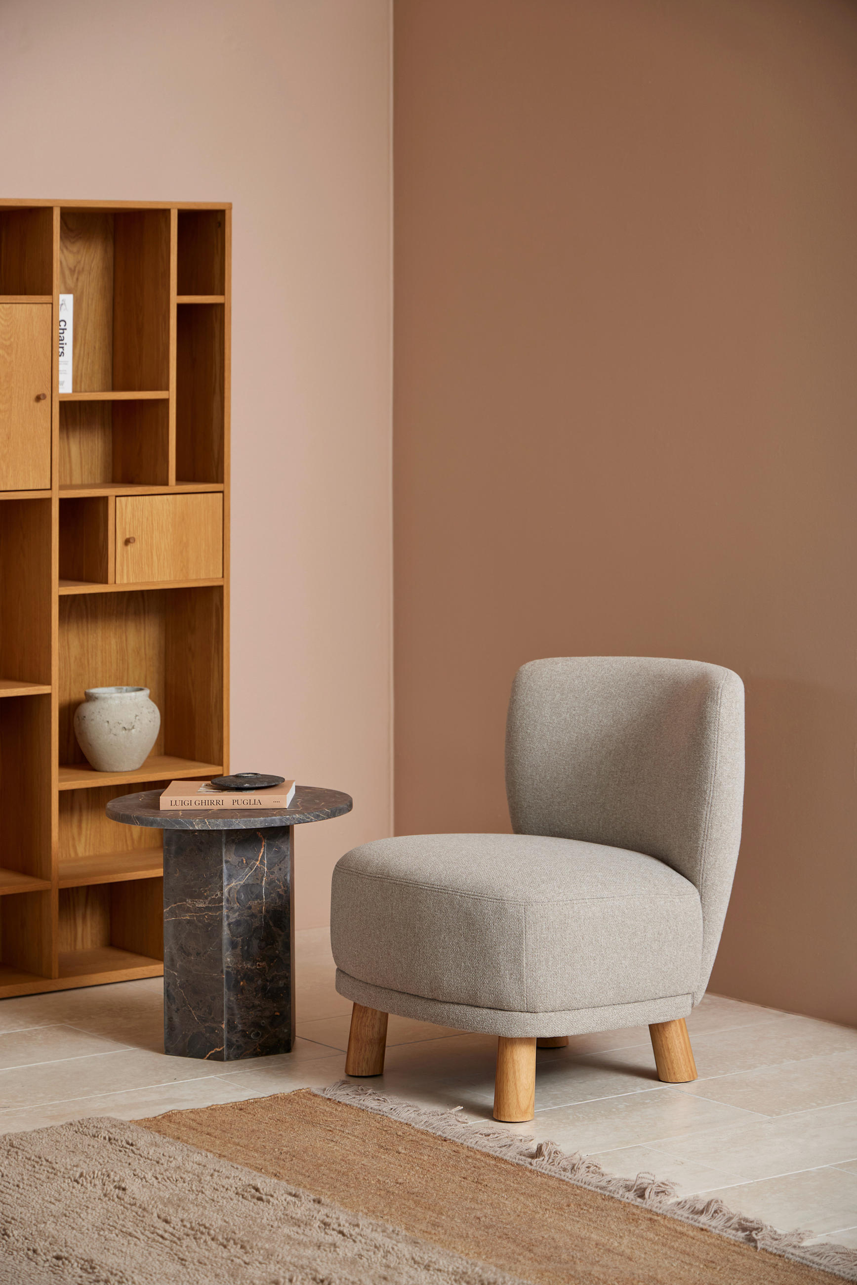 BEISTELLTISCH in Stein 50/50/50 cm  - Braun, Design, Stein (50/50/50cm) - MID.YOU