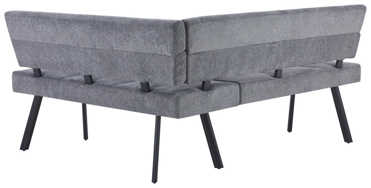 ECKBANK Metall, Textil Anthrazit  - Anthrazit/Schwarz, Konventionell, Textil/Metall (190/150cm) - MID.YOU