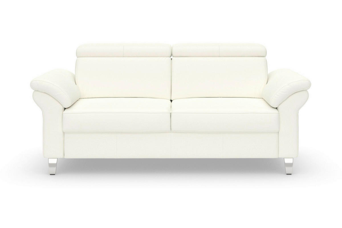 3-SITZER-SOFA ARNGAST E Echtleder Weiß  - Chromfarben/Weiß, Basics, Leder/Metall (186/84/93cm) - Sit & More