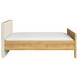 BETT 90/200 cm  in Eichefarben, Champagner  - Champagner/Eichefarben, Design, Holzwerkstoff/Textil (90/200cm) - Novel