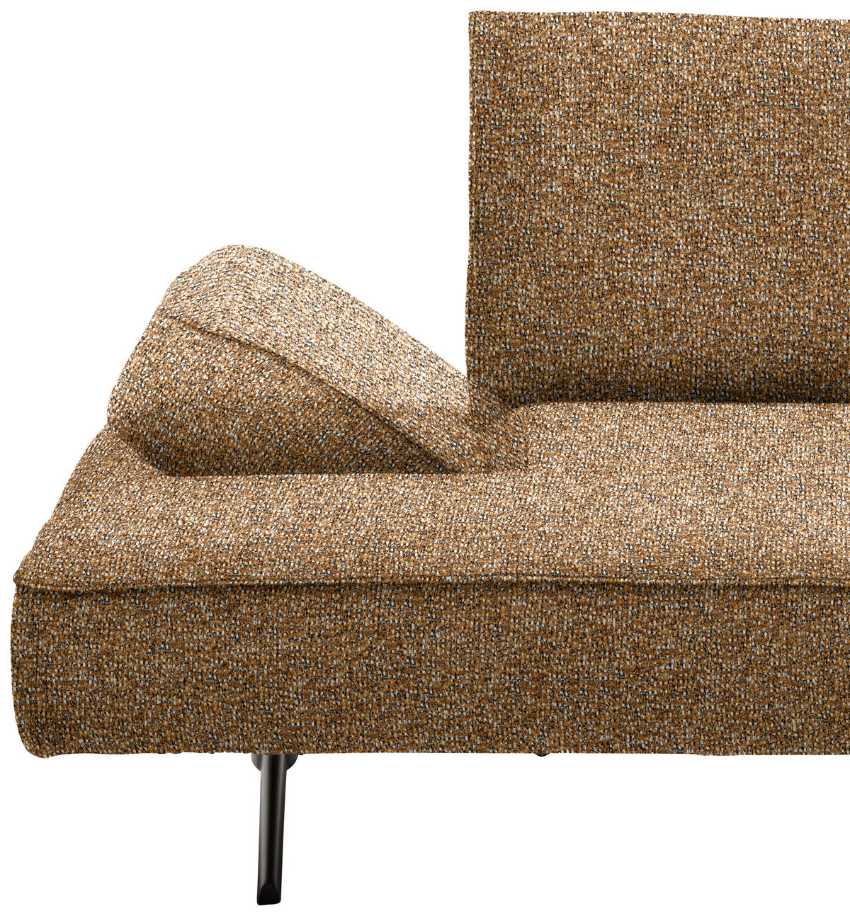 ECKSOFA  in Chenille Cognac  132/240 cm  - Cognac/Schwarz, Design, Holz/Textil (132/240cm) - Koinor