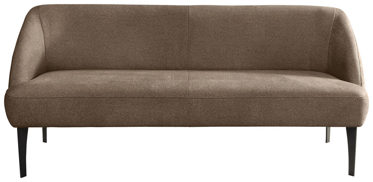 SITZBANK 217/85/72 cm Webstoff Braun Metall  - Schwarz/Braun, KONVENTIONELL, Textil/Metall (217/85/72cm) - Moderano