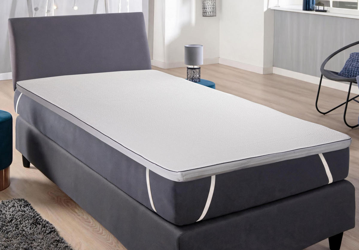 VRCHNÝ MATRAC, 140/200 cm  - sivá/biela, Basics, textil (140/200cm) - Sleeptex