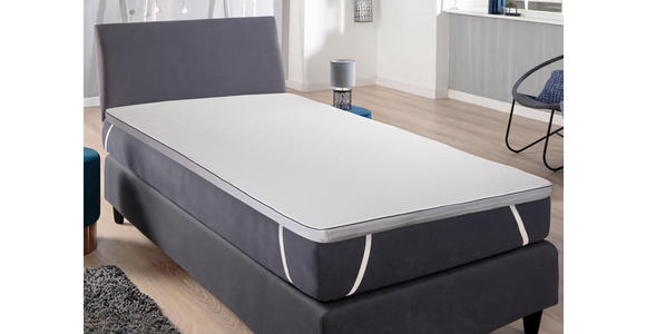 TOPPER Höhe ca.  - Weiß/Grau, Basics, Textil (160/200cm) - Sleeptex