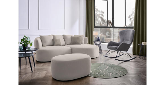 ECKSOFA in Plüsch Greige 235/166 cm - Greige/Graubraun, MODERN, Kunststoff/Textil (235/166cm) - Hom`in