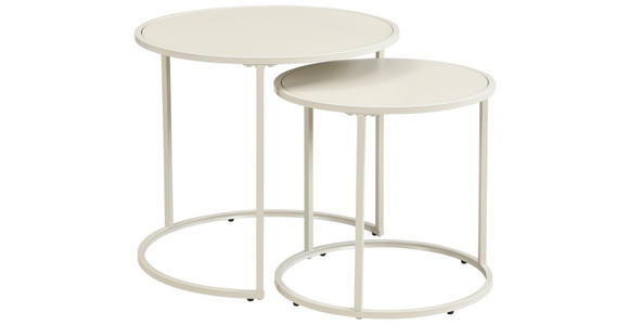 BEISTELLTISCHSET rund Kaschmir  - Kaschmir, Basics, Holzwerkstoff/Metall (50/40/50/40/45.5/39cm) - Carryhome
