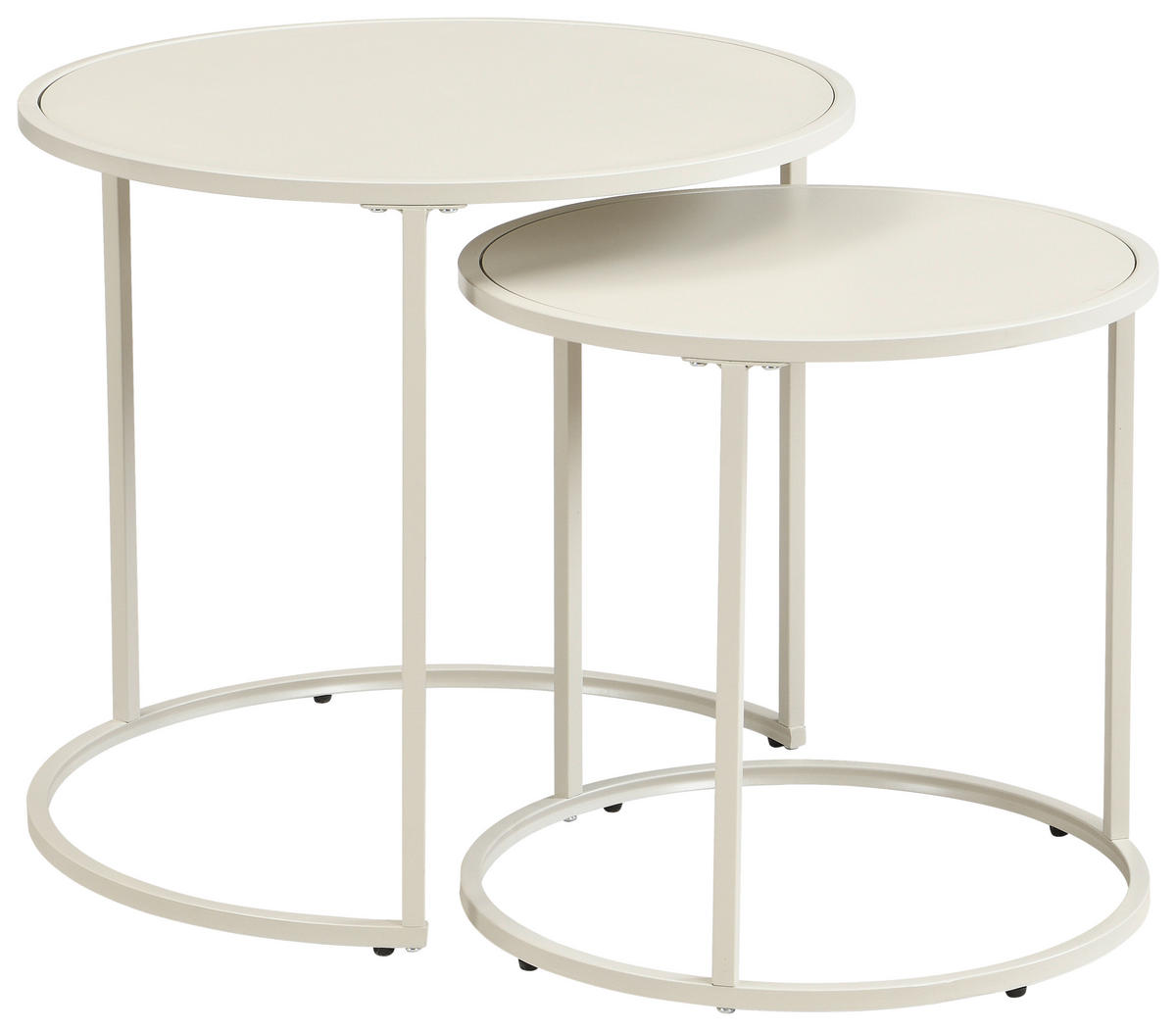 BEISTELLTISCHSET rund Kaschmir  - Kaschmir, Basics, Holzwerkstoff/Metall (50/40/50/40/45.5/39cm) - Carryhome