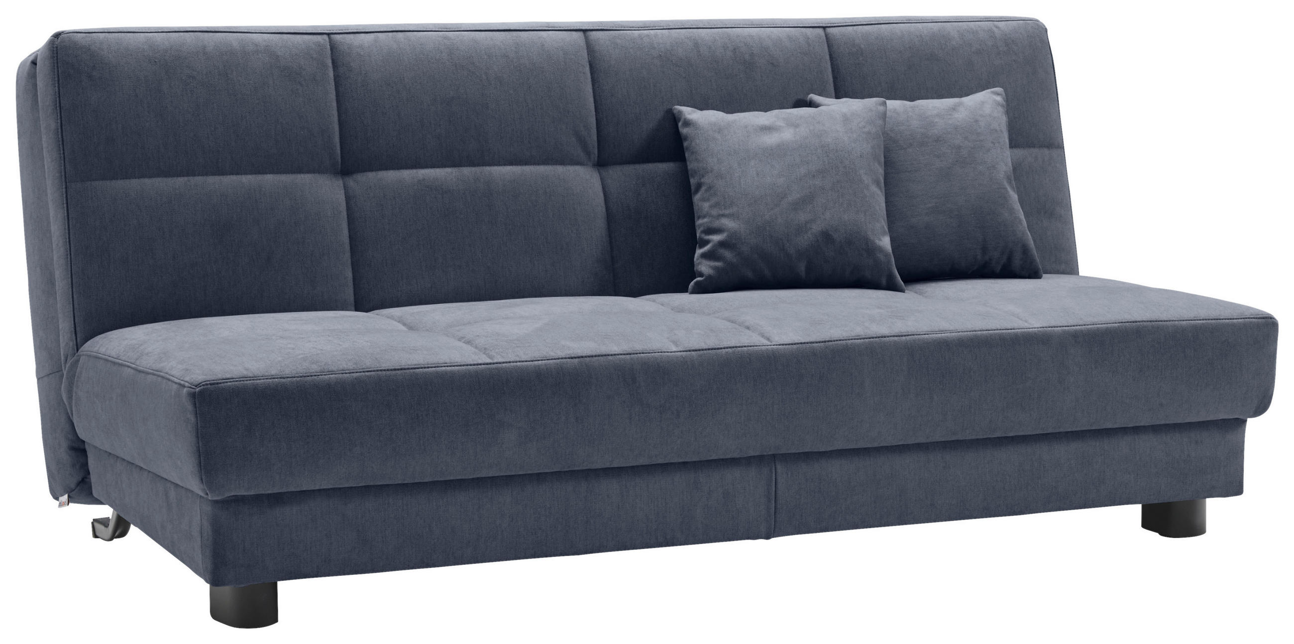 SCHLAFSOFA Mikrovelours Dunkelblau  - Schwarz/Dunkelblau, KONVENTIONELL, Textil/Metall (185/85/100cm) - Carryhome