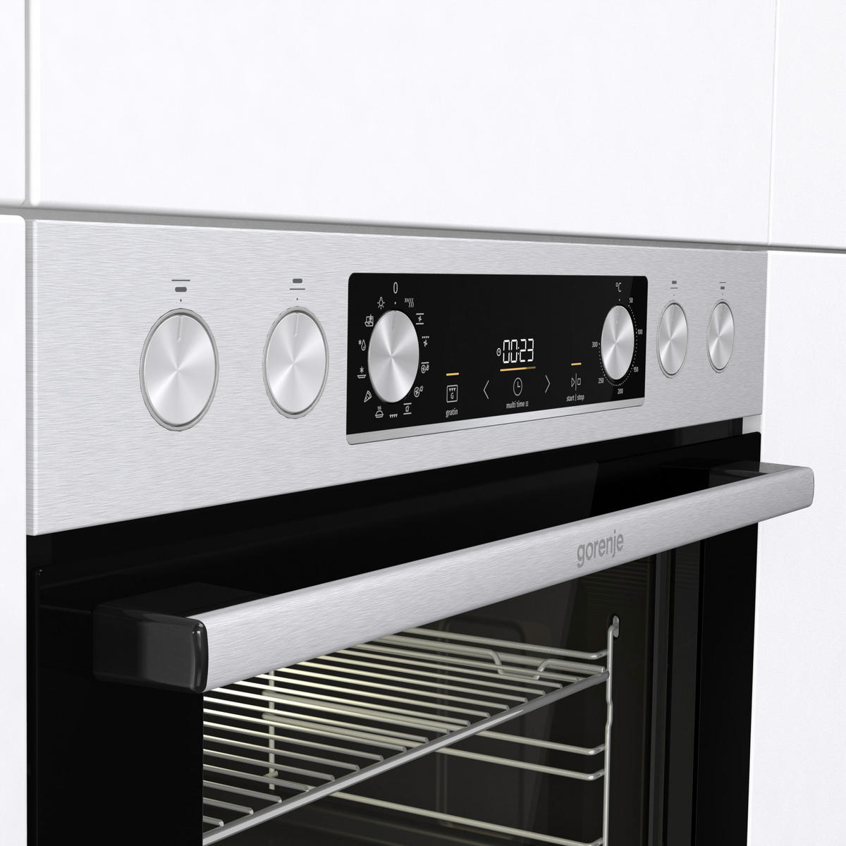 HERDSET RED PEPPER SIX  - Edelstahlfarben, Basics, Glas/Metall (59,5/59,5/56,4cm) - Gorenje
