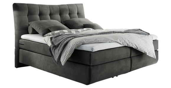BOXSPRINGBETT 180/200 cm in Anthrazit - Anthrazit/Schwarz, Design, Kunststoff/Textil (180/200cm) - Esposa