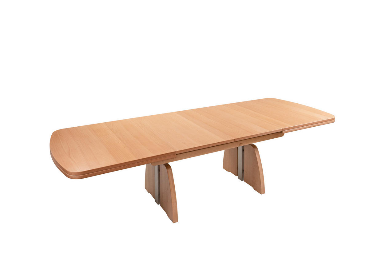COUCHTISCH furniert 125-245/75/55-74 cm rechteckig Buchefarben  - Buchefarben, MODERN, Holzwerkstoff/Metall (125-245/75/55-74cm)