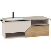 WASCHTISCHKOMBI 128,4 cm  - Taupe/Eichefarben, LIFESTYLE, Holz/Keramik (128,4cm) - Voglauer