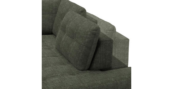 ECKSOFA in Flachgewebe, Leinenoptik Grün  - Schwarz/Grün, Design, Textil/Metall (247/208cm) - Xora