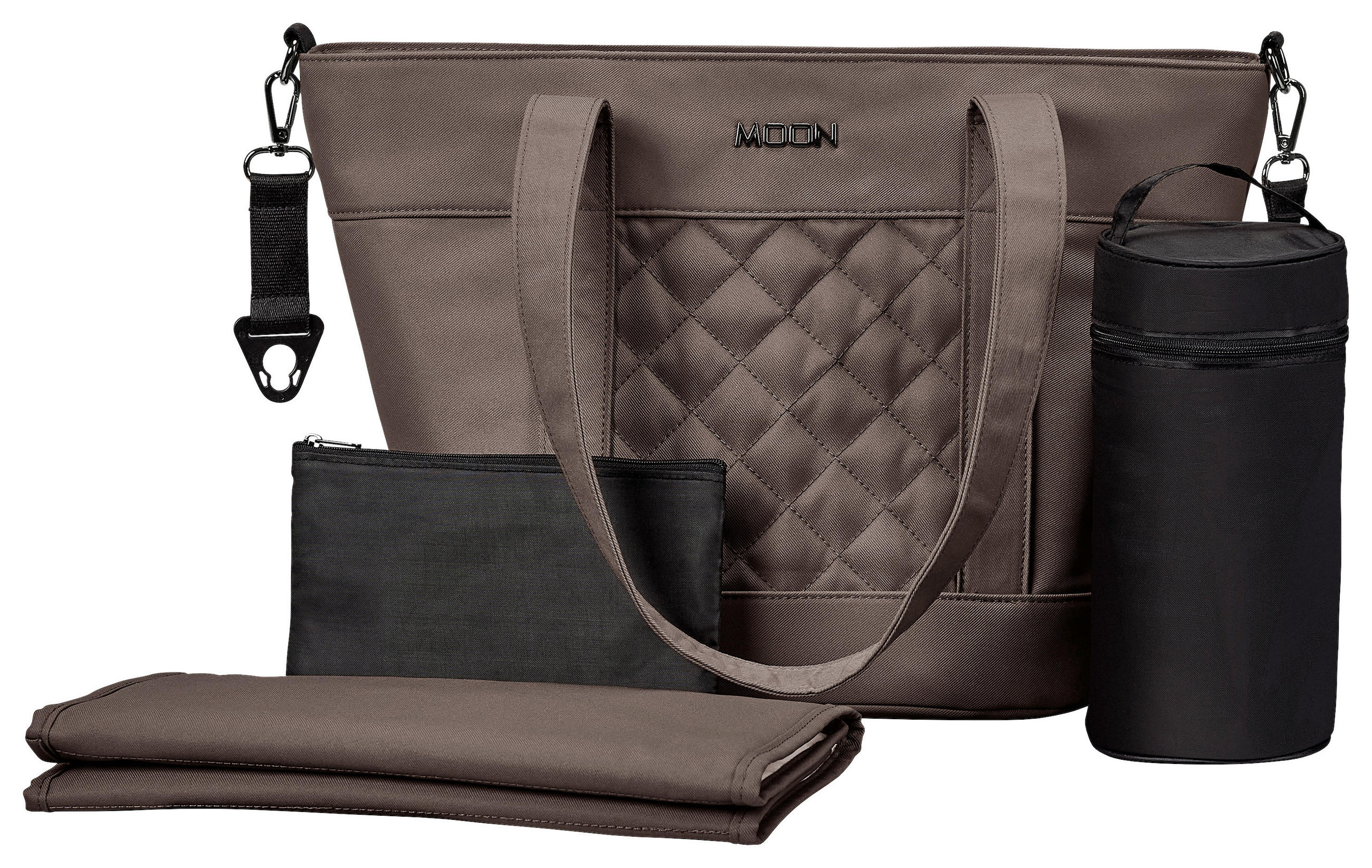 WICKELTASCHE V-Shape Bag  - Waldgrün/Greige, Basics, Textil (41/16/28cm) - Moon