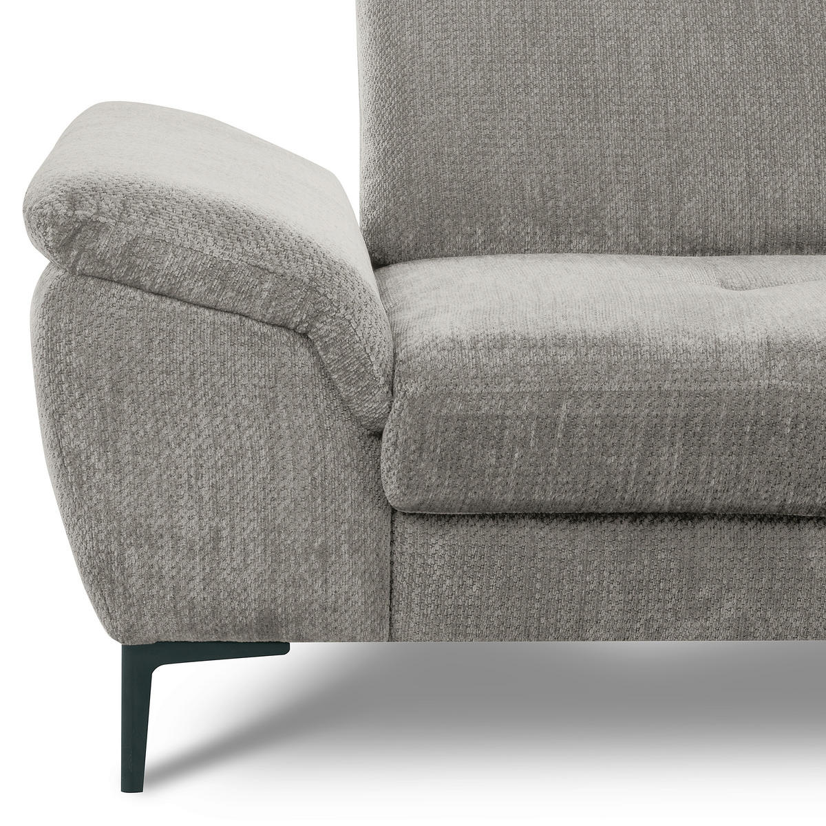 ECKSOFA  Webstoff Grau  - Schwarz/Grau, Design, Textil/Metall (268/195cm) - Livetastic