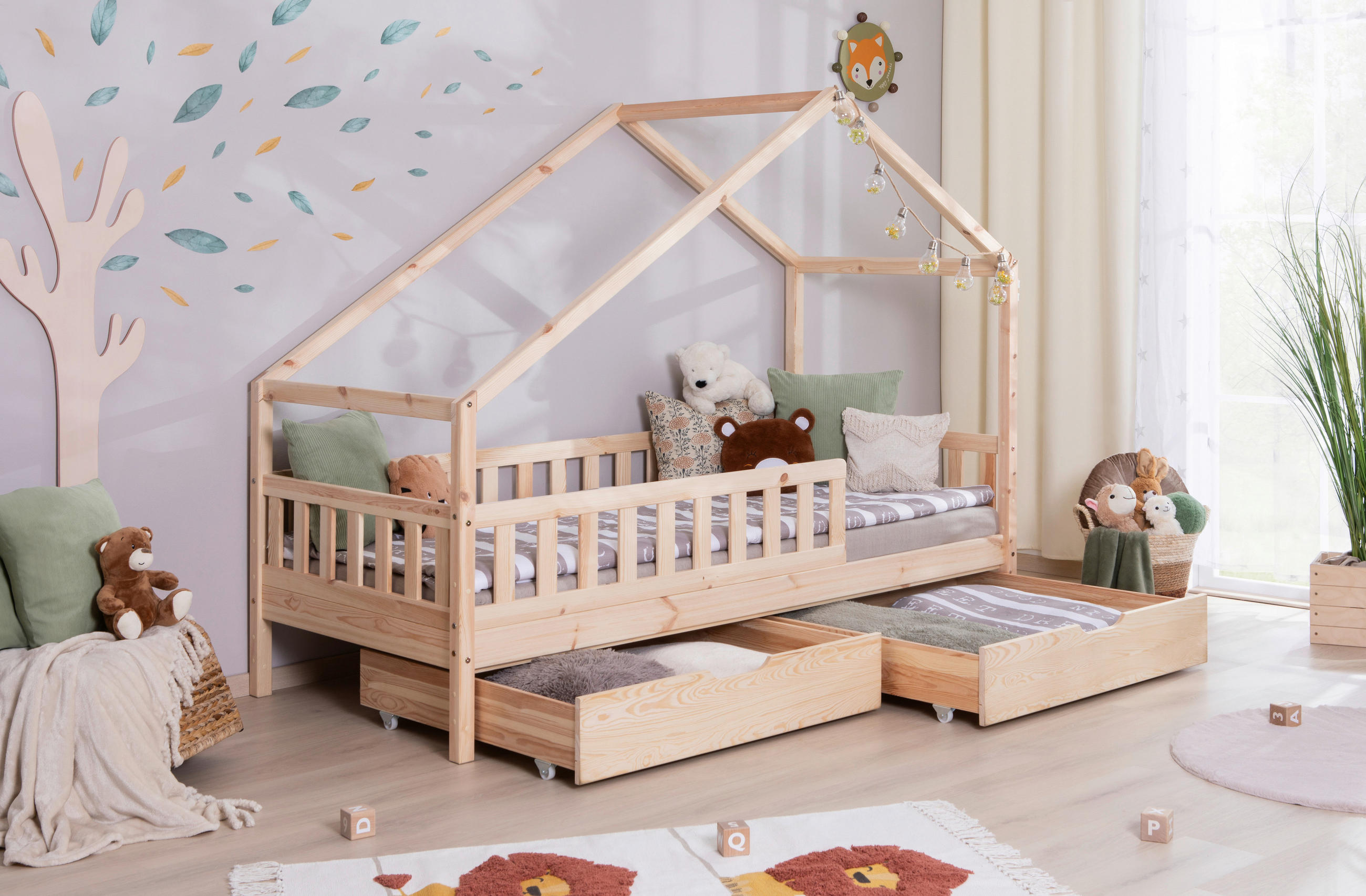 HAUSBETT 90/200 cm Naturfarben  - Naturfarben, Modern, Holz (90/200cm) - MID.YOU