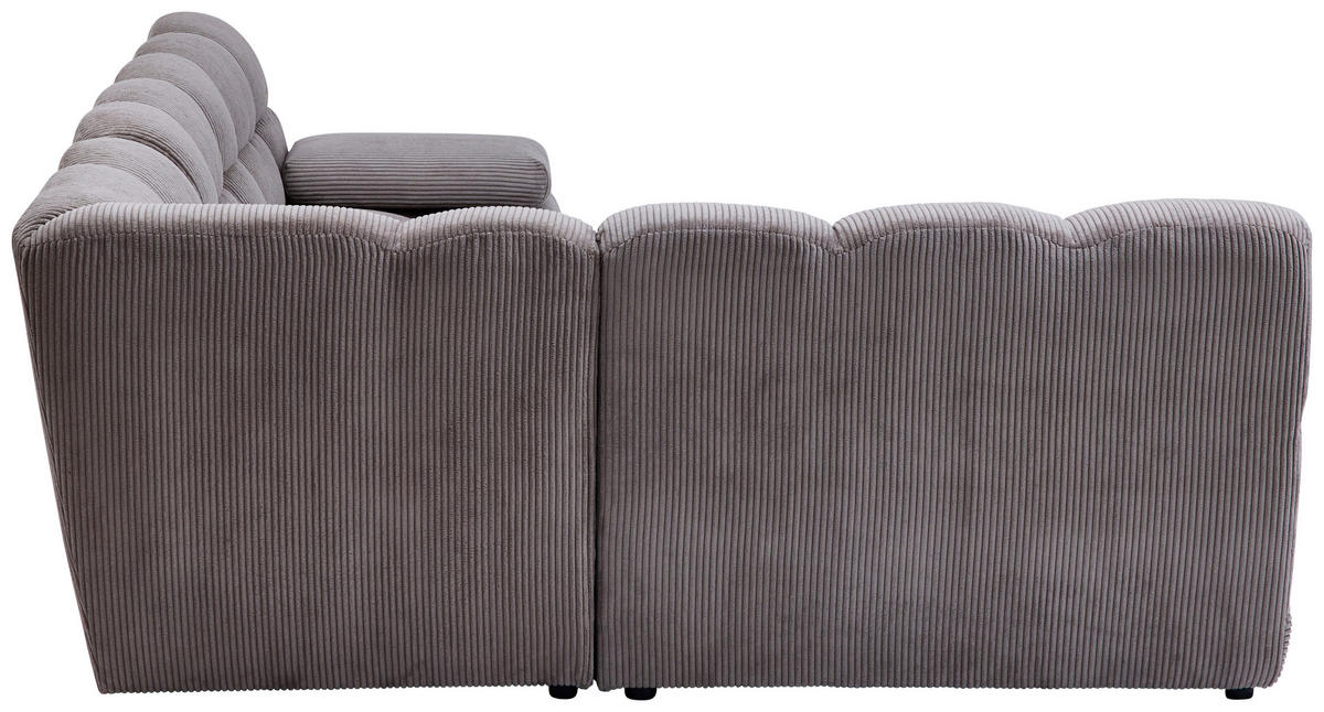 ECKSOFA Braun Cord Rücken echt  - Schwarz/Braun, KONVENTIONELL, Kunststoff/Textil (195/265cm) - Tom Tailor