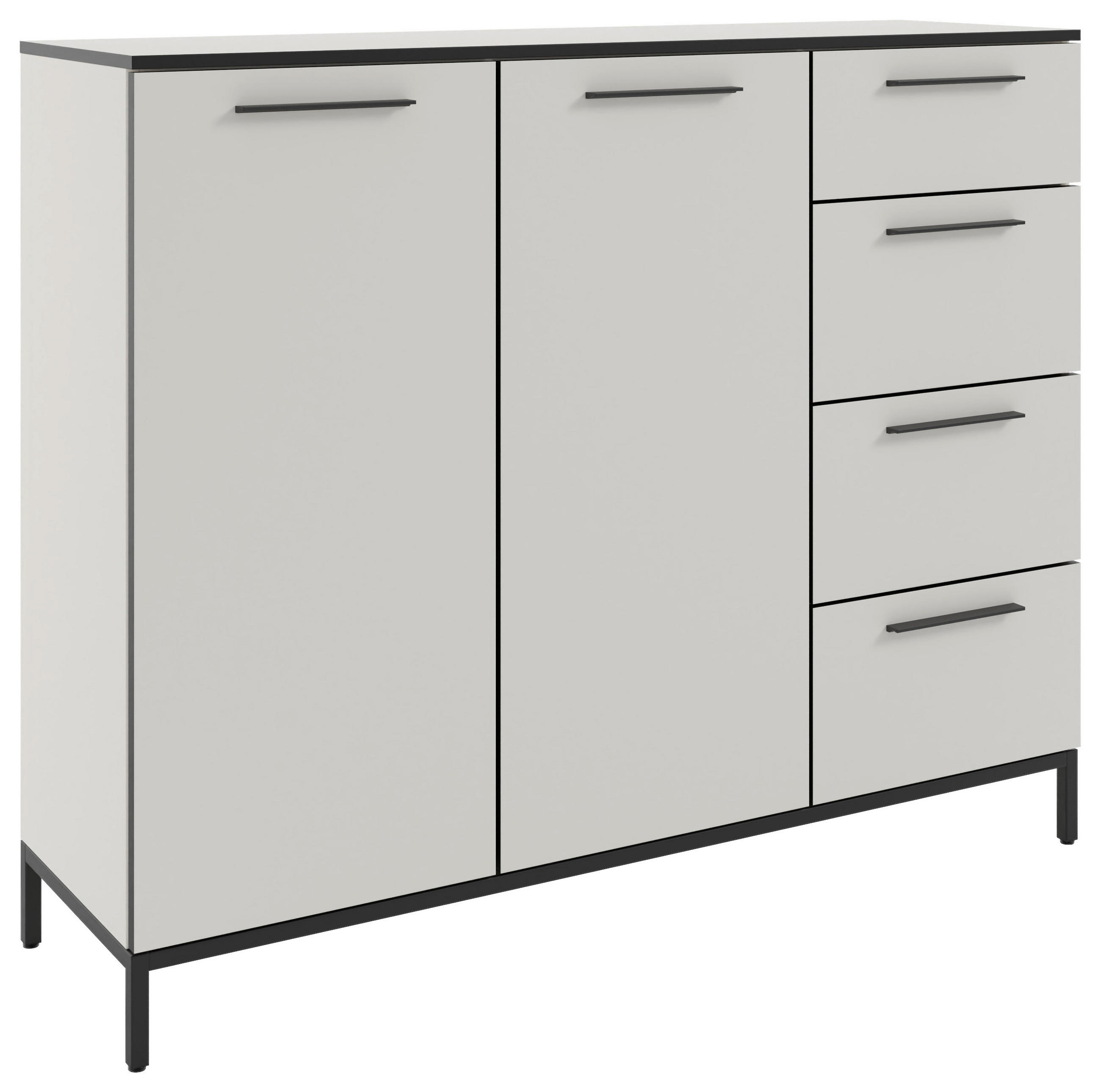 SIDEBOARD Soul  in 135/111/40 cm  - Schwarz/Weiß, MODERN, Holzwerkstoff/Metall (135/111/40cm)