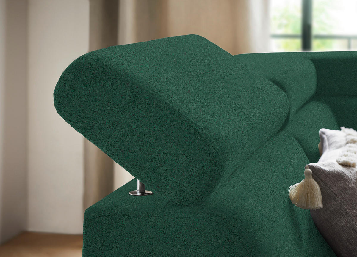 ECKSOFA PRAG in Mikrofaser Türkis  203/260 cm  - Türkis/Schwarz, Design, Textil/Metall (203/260cm) - Stylife