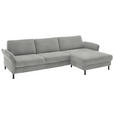 ECKSOFA  in Chenille, Flachgewebe Greige  316/175 cm  - Greige/Schwarz, Design, Textil/Metall (316/175cm) - Dieter Knoll