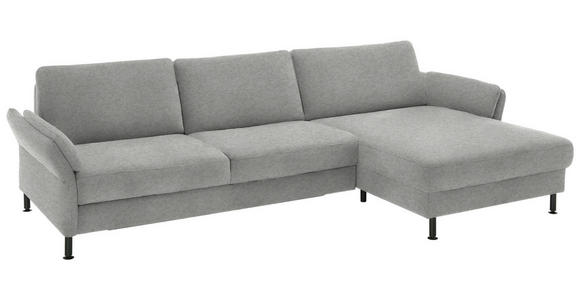ECKSOFA  in Chenille, Flachgewebe Greige  316/175 cm  - Greige/Schwarz, Design, Textil/Metall (316/175cm) - Dieter Knoll