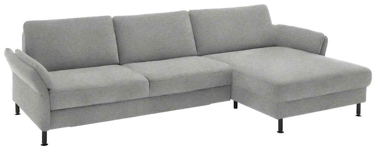 ECKSOFA  in Chenille, Flachgewebe Greige  316/175 cm  - Greige/Schwarz, Design, Textil/Metall (316/175cm) - Dieter Knoll