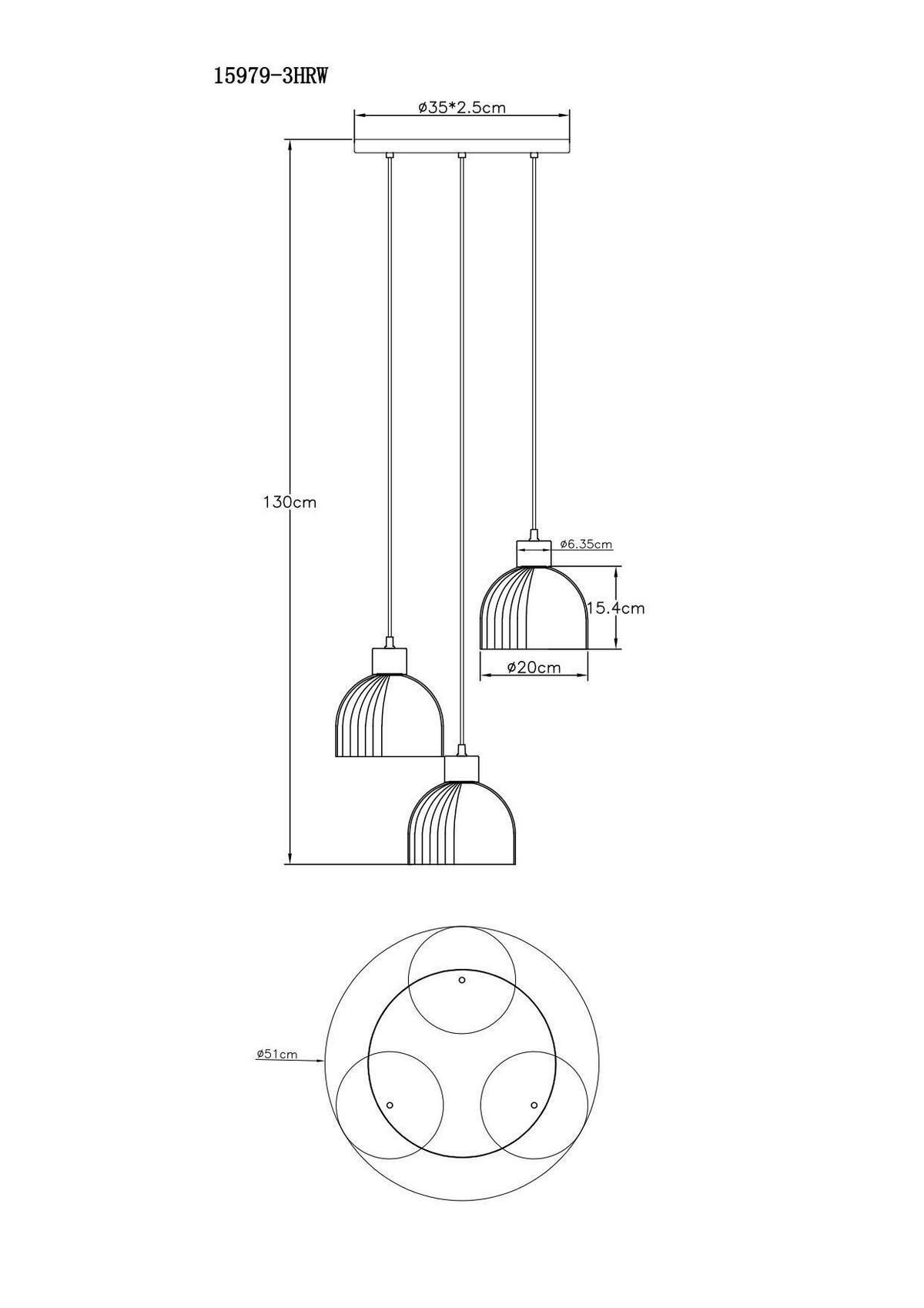 HÄNGELEUCHTE Swanson 51/130 cm  - Opal/Braun, Design, Glas/Holz (51/130cm) - Globo