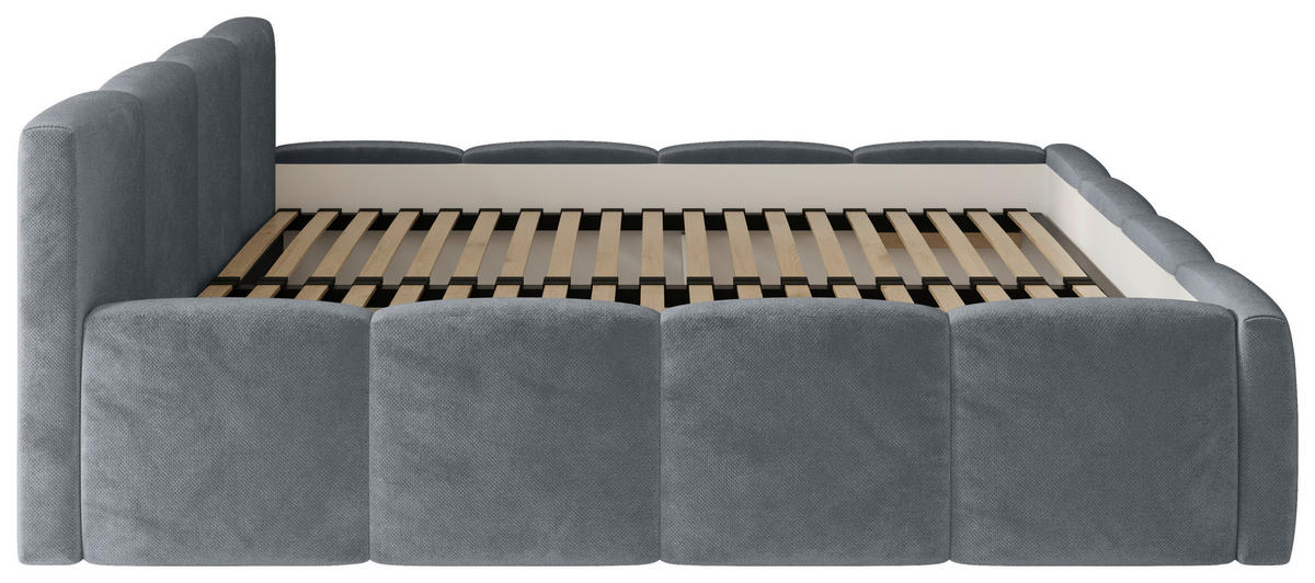 POLSTERBETT 180/200 cm,  in Anthrazit, gepolstertes Kopfteil, Lattenrost, Bettkasten,  - Anthrazit/Schwarz, MODERN, Holz/Textil (180/200cm) - Chameo